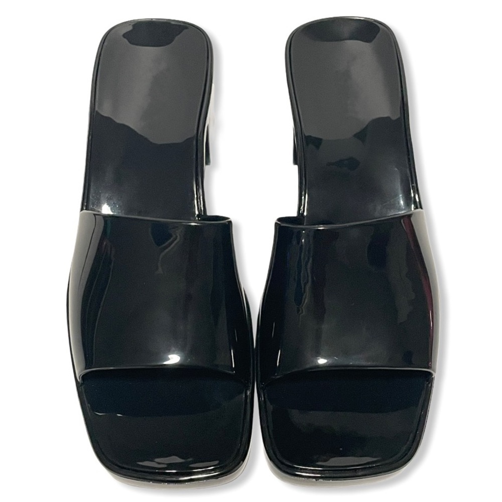 Black Jelly Block Heels - Picture 6 of 14